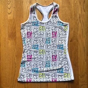 Iviva by Lululemon white and multi color tank top girls size 12